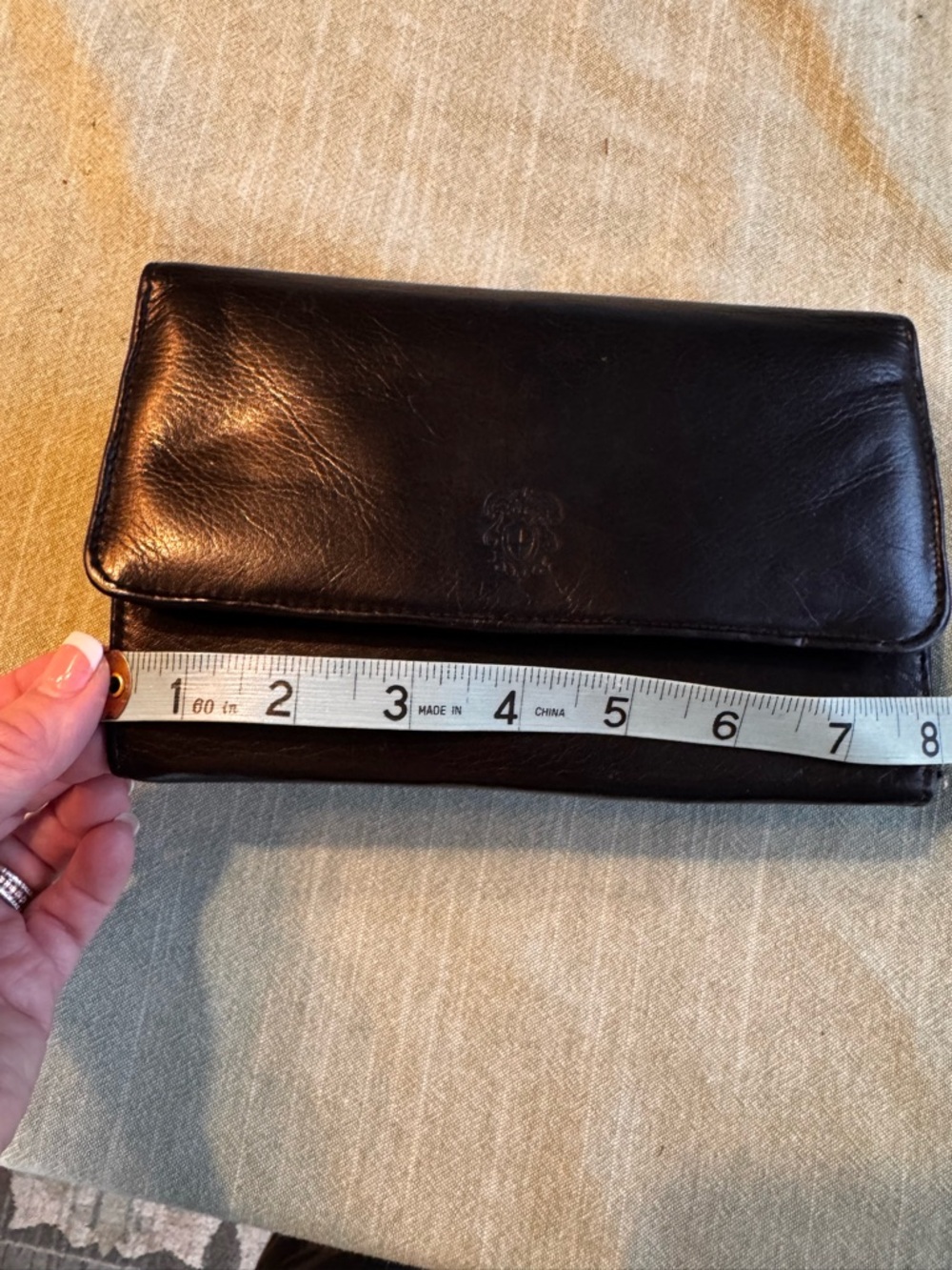 Black Genuine Leather Travel Wallet Clutch/Shoulder Bag - Picture 4 of 8